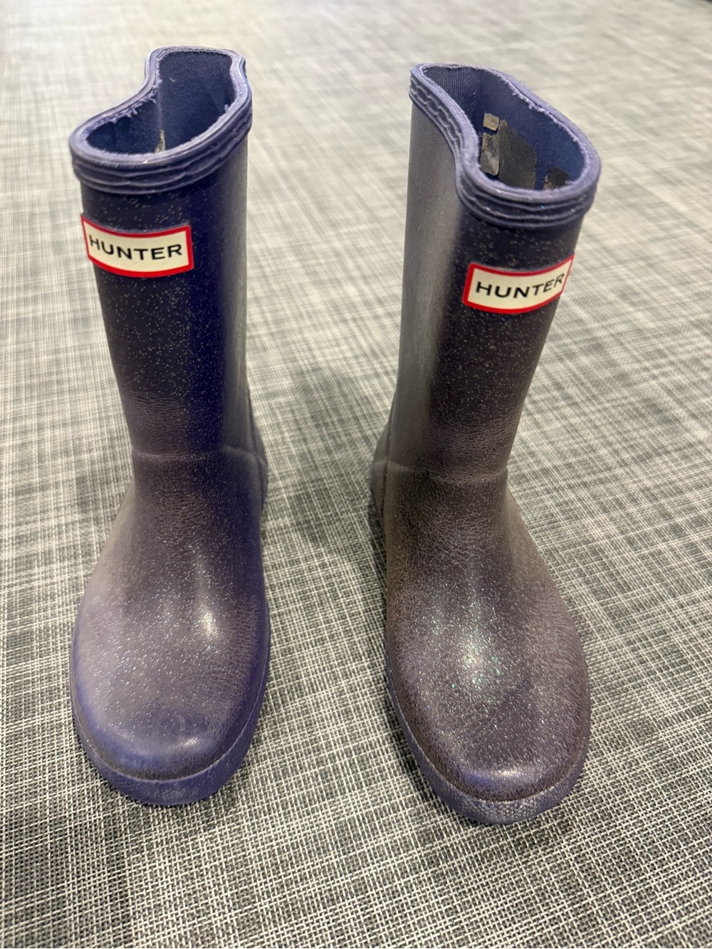 Hunter Purple Sparkle Kids Rain Boots